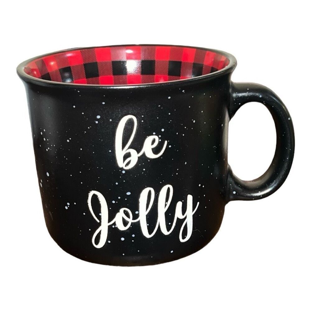 Peppermint Pine black / red gingham interior “Be Jolly”